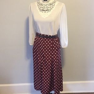 Flowy polka dot skirt